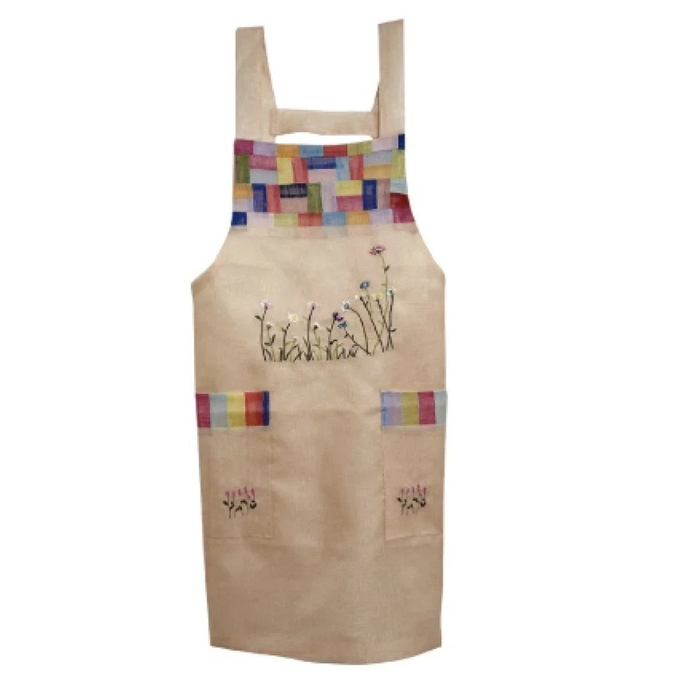 Korean Traditional Korean Pojagi-style Apron Patchwork Wildflowers